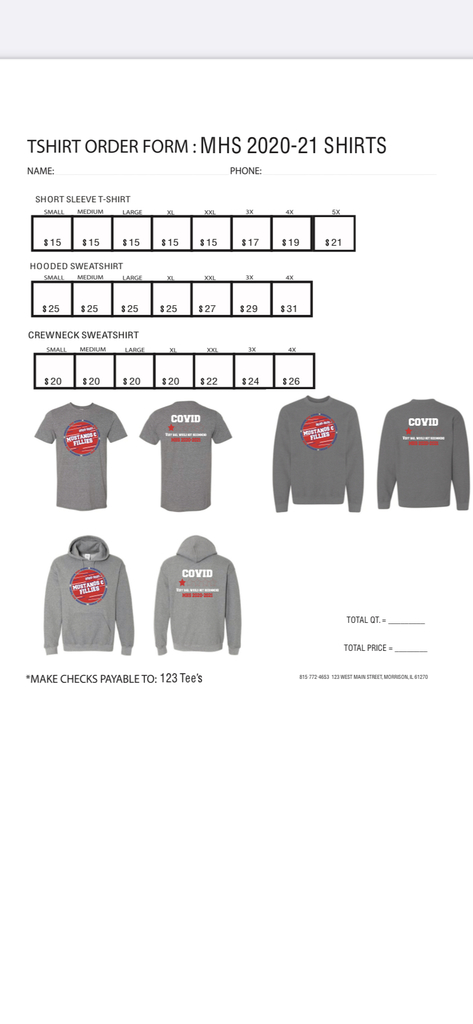 Order form can be printed and turned in or there are forms available in the office.